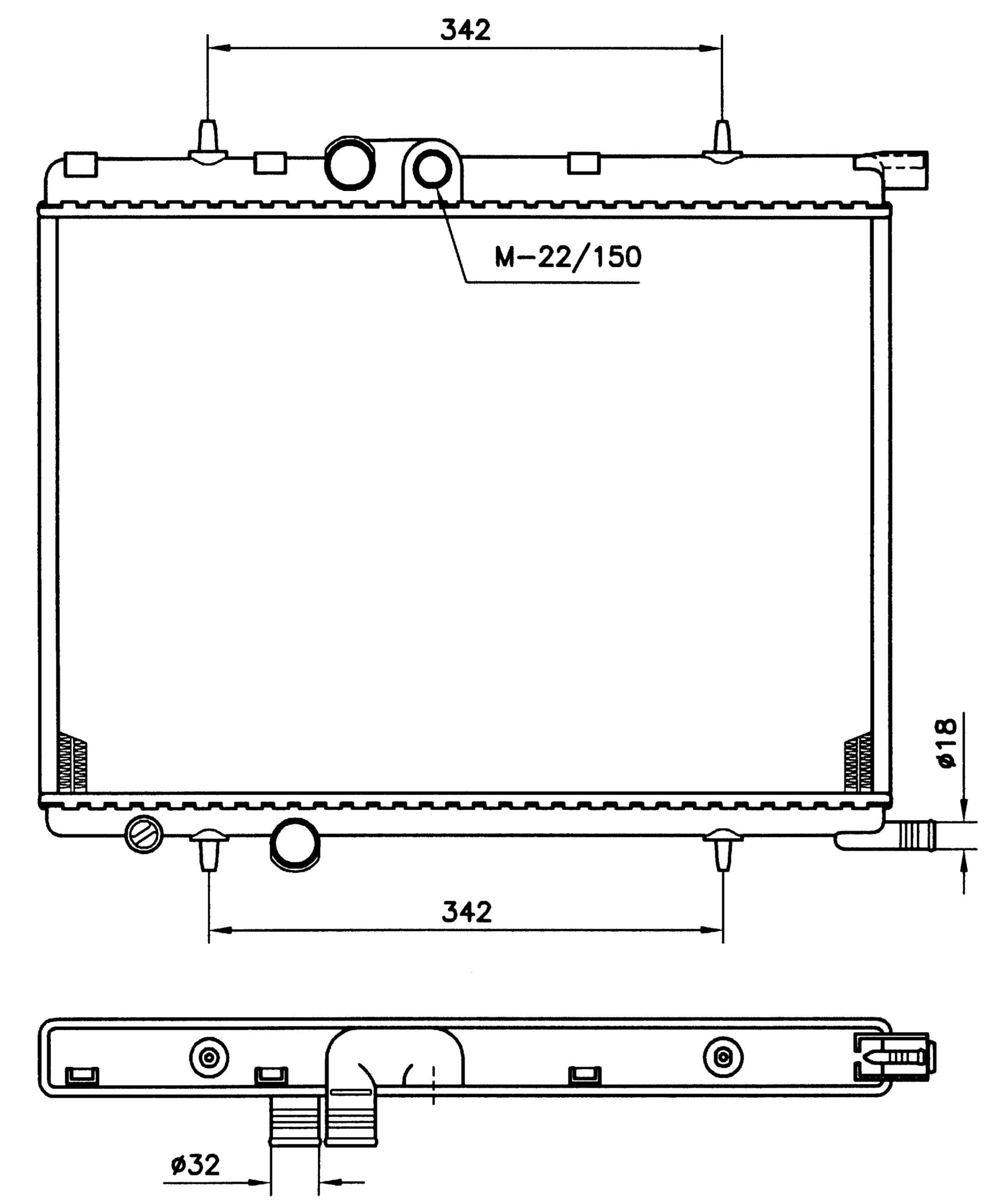 NRF Radiador refrigeración del motor Ancho de red 380mm Longitud de red 535mm Profundidad de red 24mm Compatible con PEUGEOT 2008 I A94, CU 519525