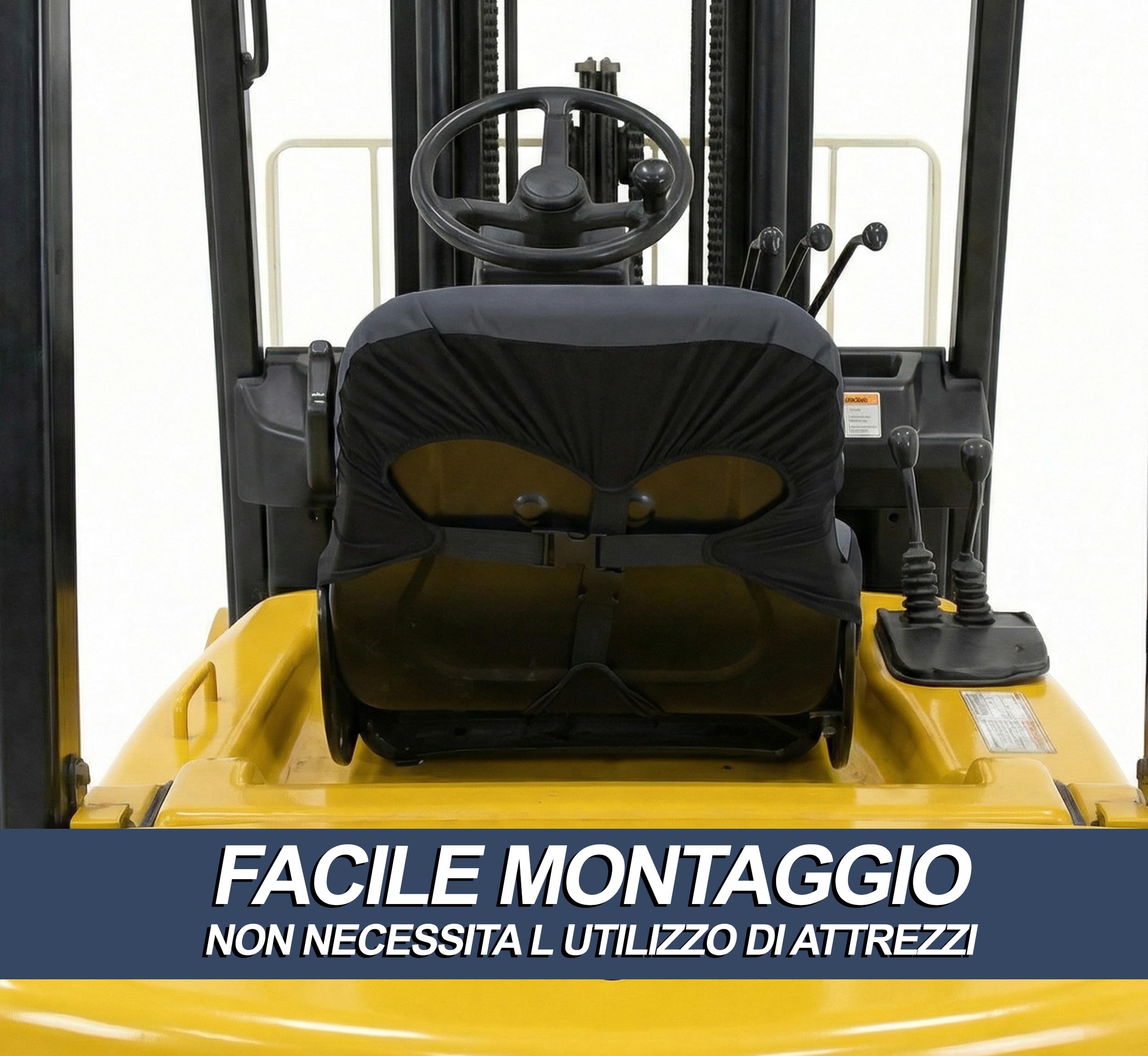 Auto Accessori Lupex - LS33 Housse de siège universelle - Assise et dossier doux combinés, coutures renforcées, protection et confort pour sièges agricoles (gris en tissu)