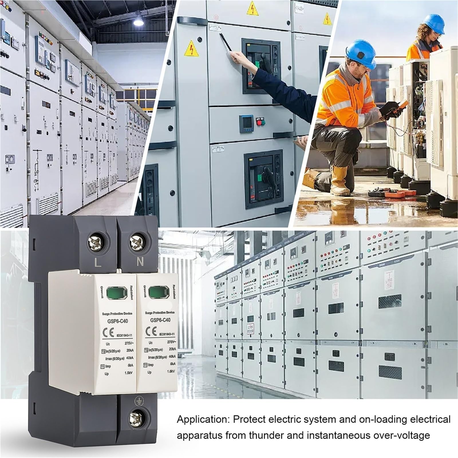 AC DC SPD Ogranicznik przeciwprzepięciowy Low Voltage House 1/2/3/4-biegunowa ochrona przed przepięciem DC 600V 1000V 40KA