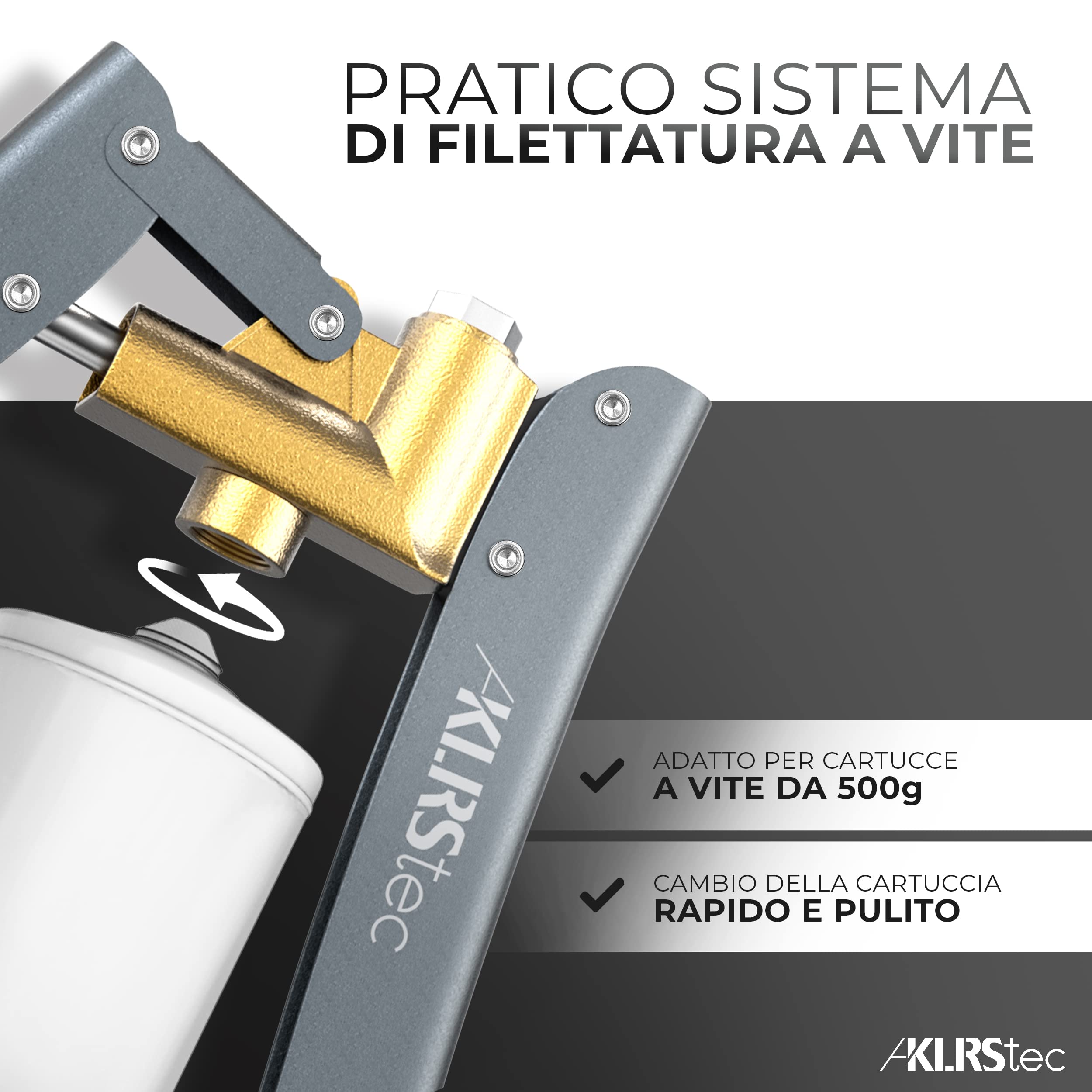 KLRS KLRStec® Premium Ingrassatore - ingrassatrice con Sistema ad Alta Pressione per ingrassatori a Corsa variabile con Giunto di Presa e Tubo ad Alta Pressione Incluso