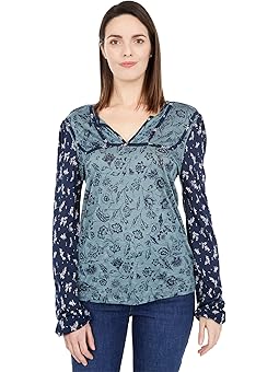 lucky brand eyelet peasant top