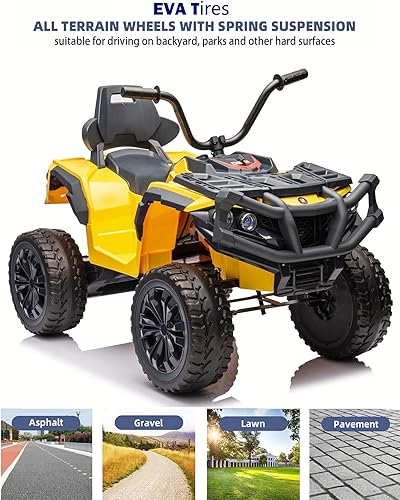 Miniatura 2 de Cuatrimoto para niños, neumáticos EVA, cuatrimoto eléctrico de 4 ruedas para niños, juguetes de vehículos de automóvil, ruedas alimentadas por