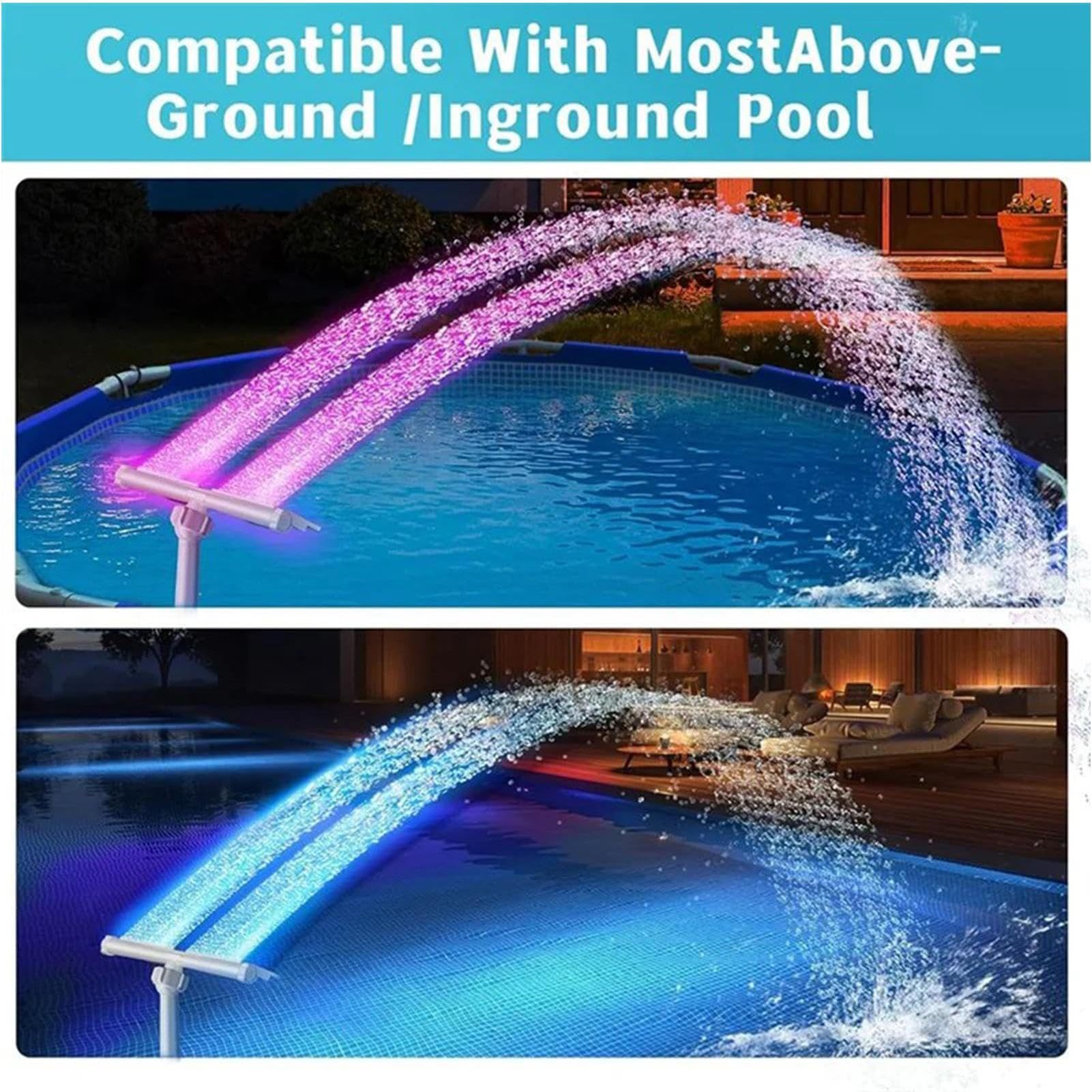 Fontana Solare per Piscina Spruzzatore Cascata con Telecomando