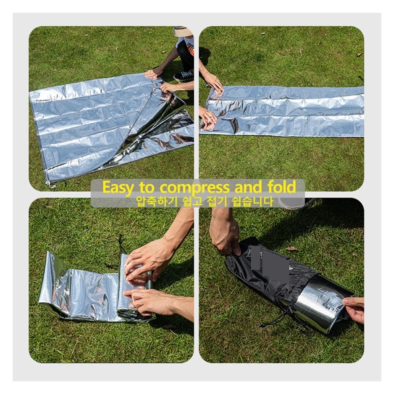 Couverture Pique Nique Tapis de Sol Camping imperméable, Tapis Pique-Nique, Tente, Multifonctionnel, Feuille d'aluminium, barrière Contre l'humidité, extérieur, Portable(M(160X200CM))