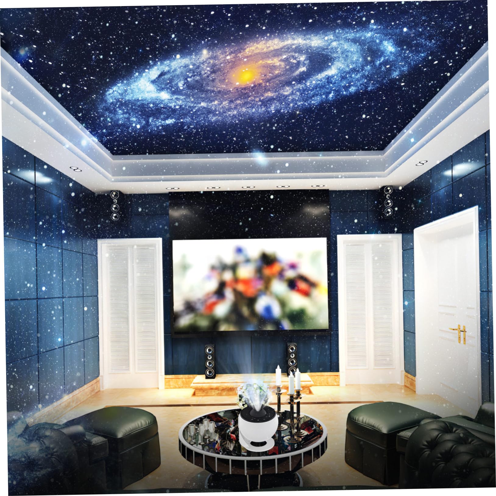 Operitacx Projecteur Lumineux Astronaute Univers Chambre, 12 Disques, Blanc