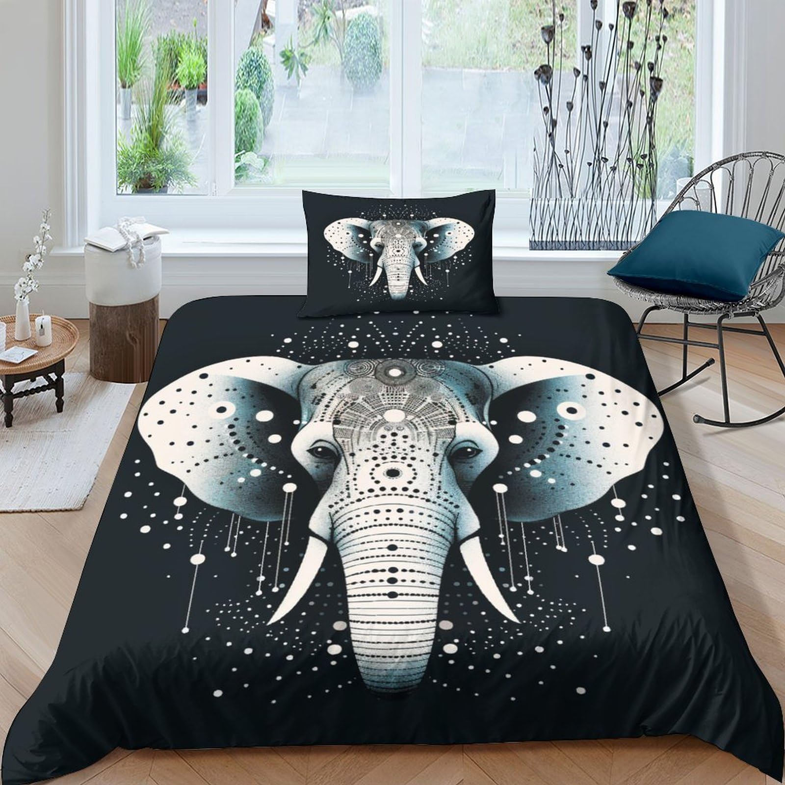 Housses de couettes imprimé 3D éléphants pour transformer l'ambiance d'une chambre d'enfant single