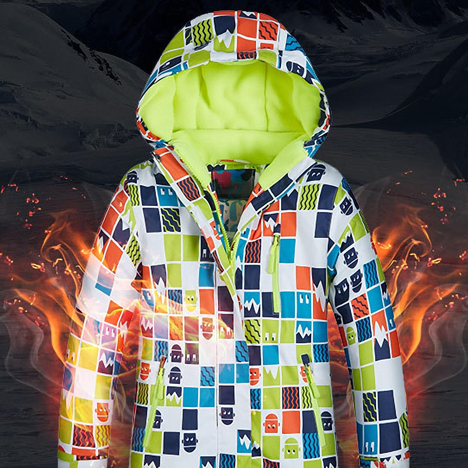 Winterverdicktes, winddichtes Kinder-Snowboard- und Ski-Outfit, wasserdichte, atmungsaktive, warme Outdoor-Sportjacke für Jungen und Mädchen + Trägerhosen-Set