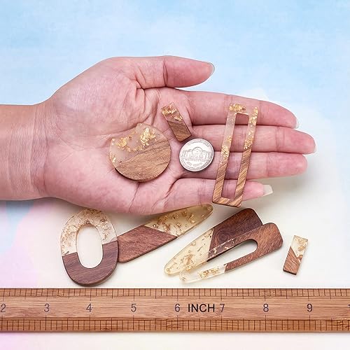 Vista 14 de Colgante de madera de resina, Resina, No es una piedra preciosa 0negro