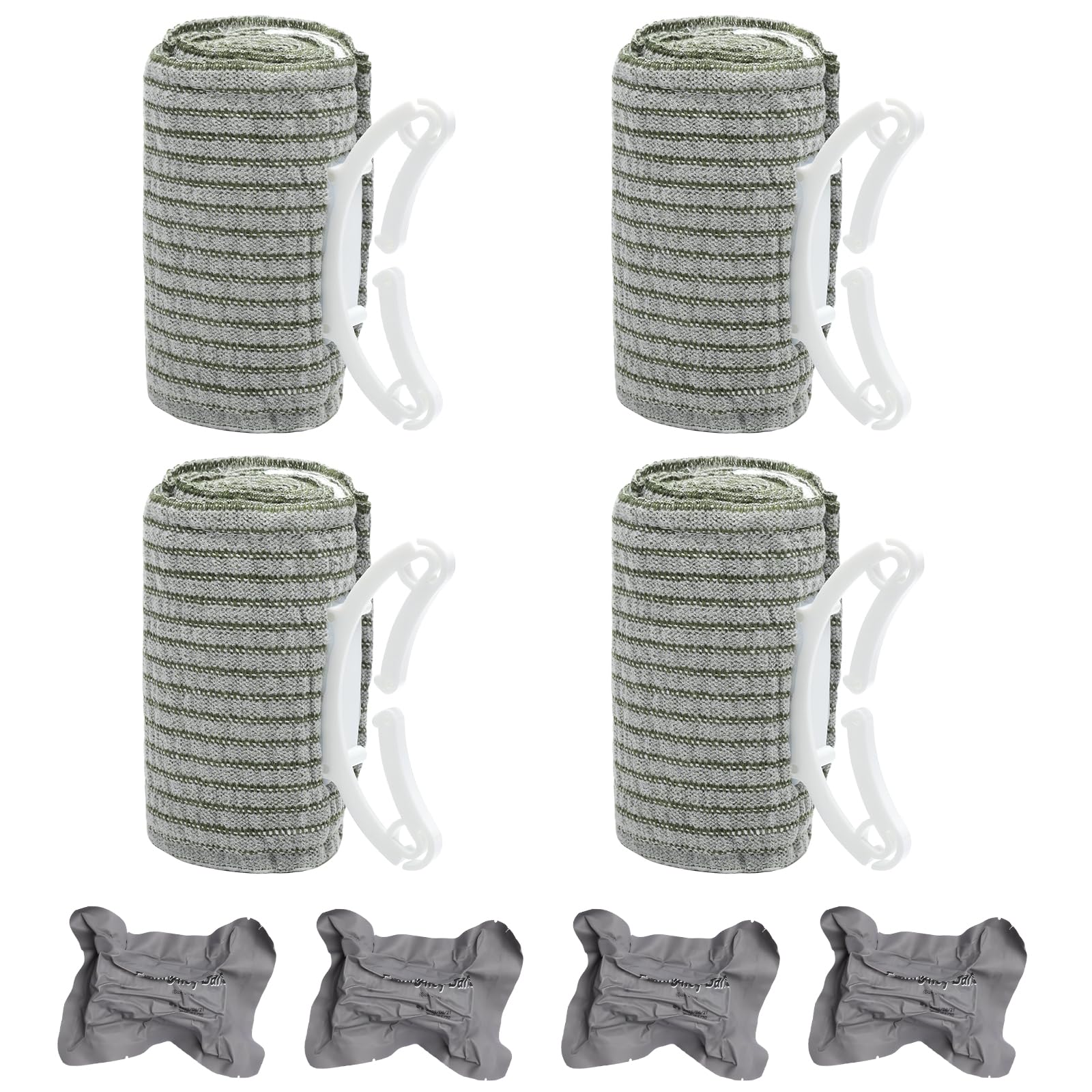 VOSSOT Vendaje israelí para torniquete, 4 unidades, 10,2 cm, vendaje de emergencia, torniquetes, vendaje de compresión para deportes al aire libre, camping, escalada, senderismo