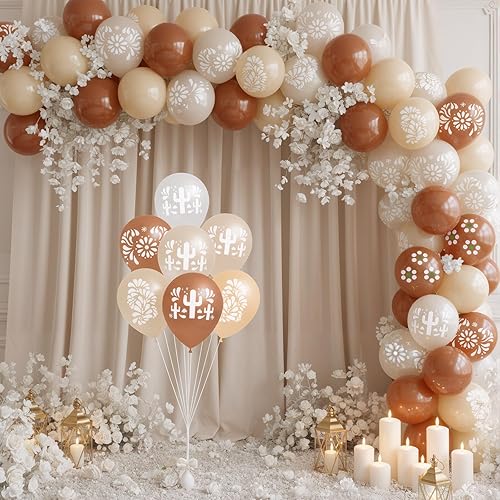 Miniatura 5 de Soulchen 45 globos Cielito Lindo para decoración de fiesta, 12 pulgadas, Platos De Barro, globos de fiesta, decoración de fiesta de Talavera Marrón,