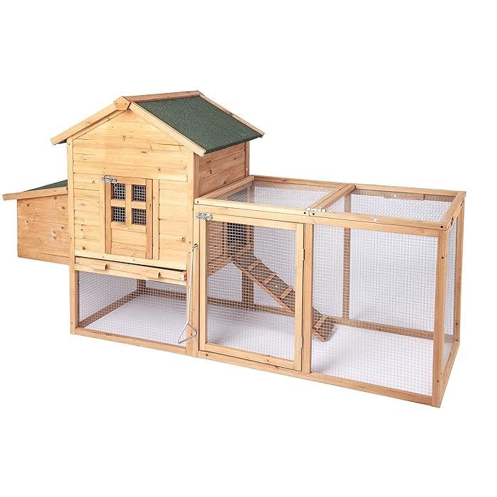 Buy Gaier 80in Outdoor/Indoor Wooden Chicken Hutch Coop MultiLevel