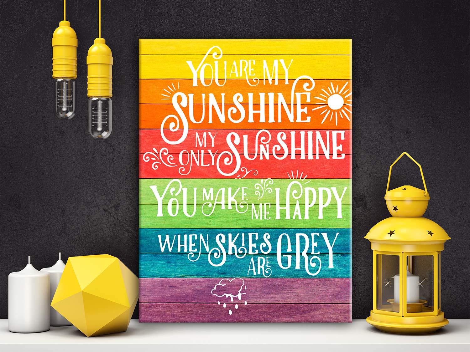 You Are My Sunshine Sign Canvas Wall Art, Prints Framed Artwork Gifts Children's Nursery Bedroom Decoration, Canvas Wall Art Printing for Kids Baby Bedroom Decoration Size 12x16 1