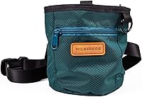 Wilderdog Dog Training Treat Pouch: Magnetic Zipper Closure, Carabiner Clip, Adjustable Waist Strap - Green, 0.8L Capacity
