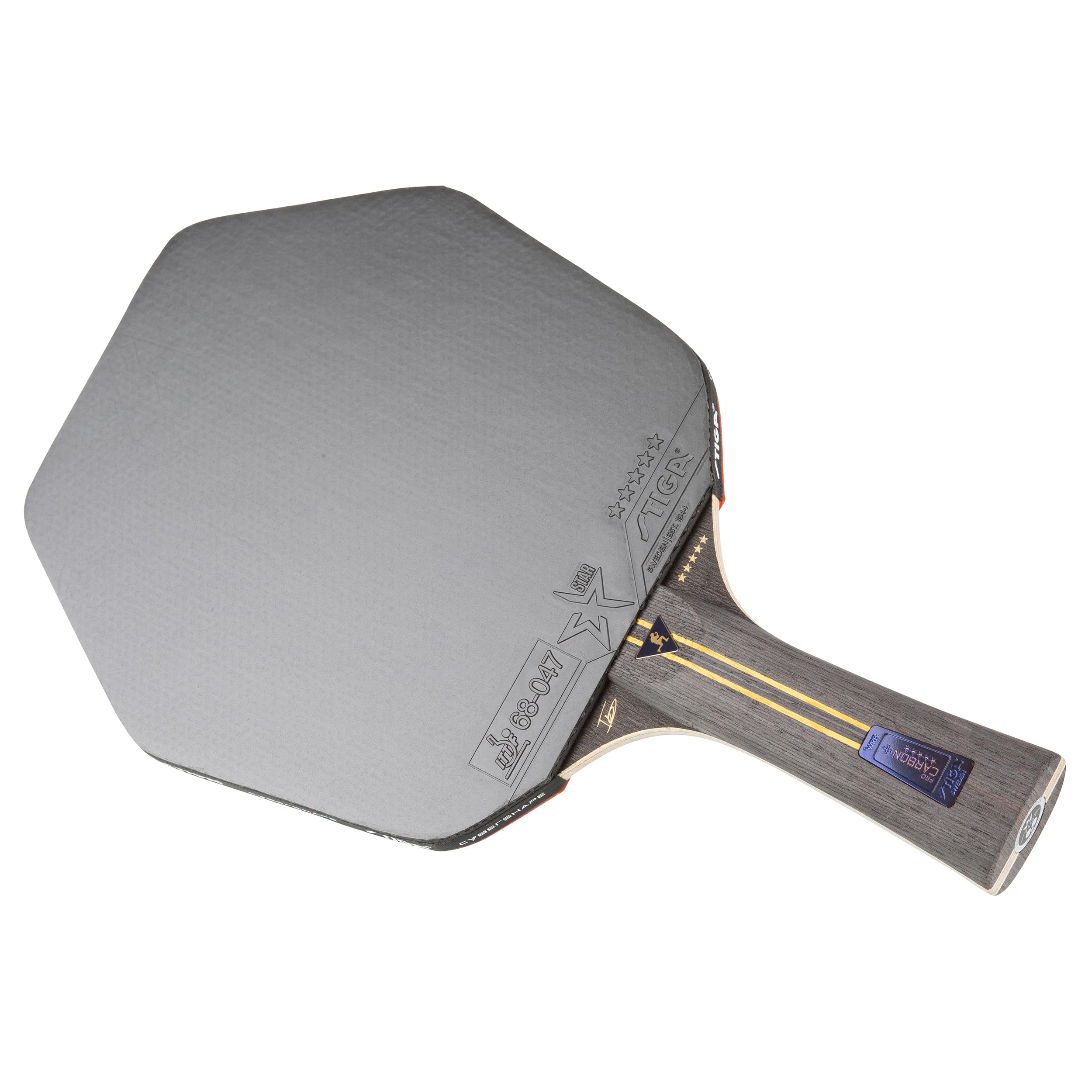 STIGA Pro Carbon Plus Cybershape Truls Edition Pala de Tenis de Mesa, 5 Estrellas; Sweet Spot Optimizado más Grande, Touch Carbon Technology, Goma STAR5 Aprobada por la ITTF, para Jugadores Ofensivos