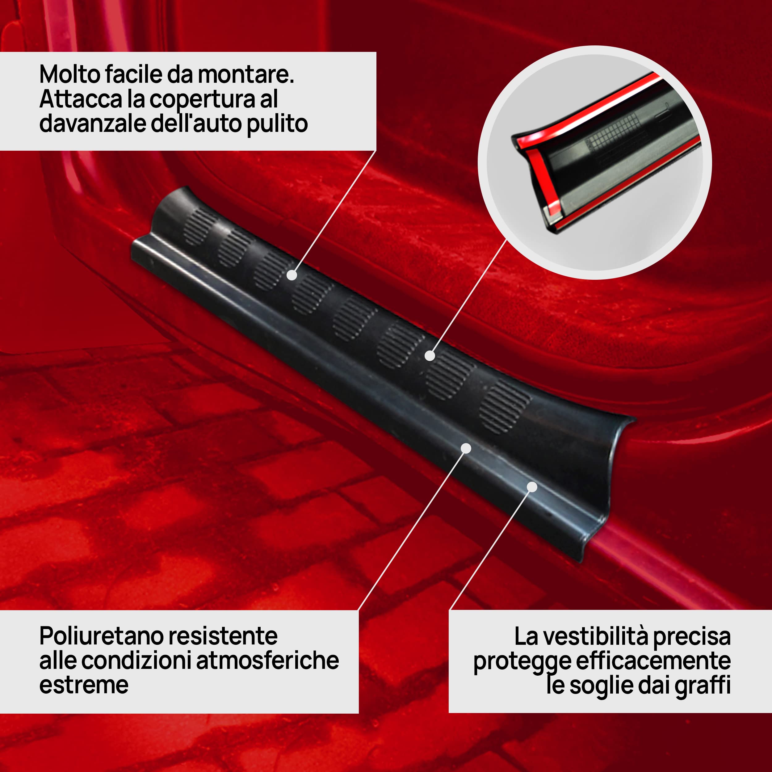 CHROMEMASTER | Rivestimenti Protettivi Battitacco, Compatibili con Opel Movano 2010-2022 | Poliuretano, Nero Opaco | I Rivestimenti Proteggeranno i Battitacco Tua Auto da Graffi e Danni