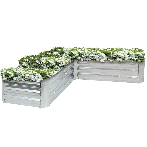 Sunnydaze Galvanized Raised Garden Bed Kit - 5x5x1 ft Outdoor