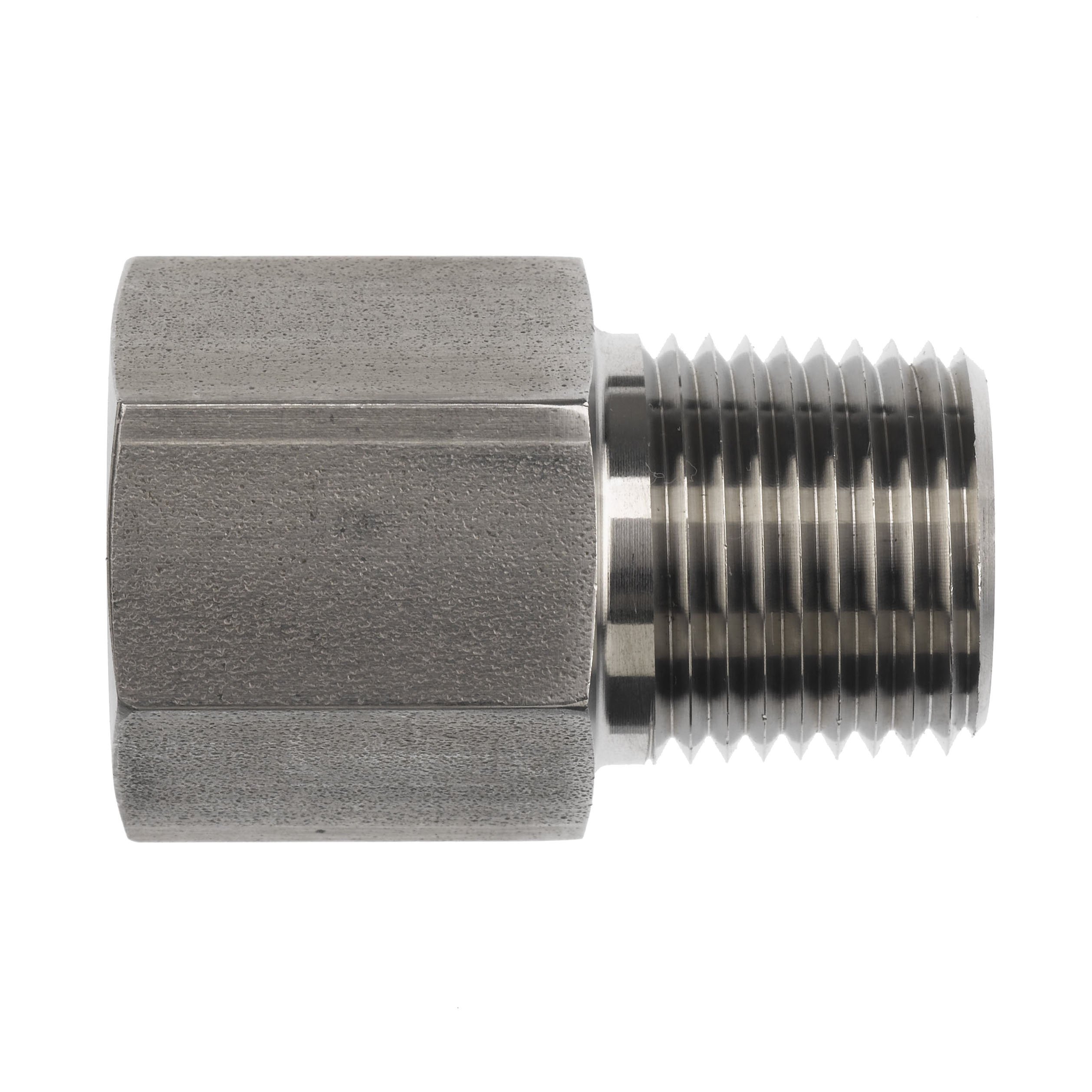 brennanIndustries 6404-04-06 Steel Straight Tube Fitting, 7/16"-20 SAE ORB x 3/8"-18 NPTF Thread, 1/4" Female O-Ring Boss x 1/4" Male NPTF