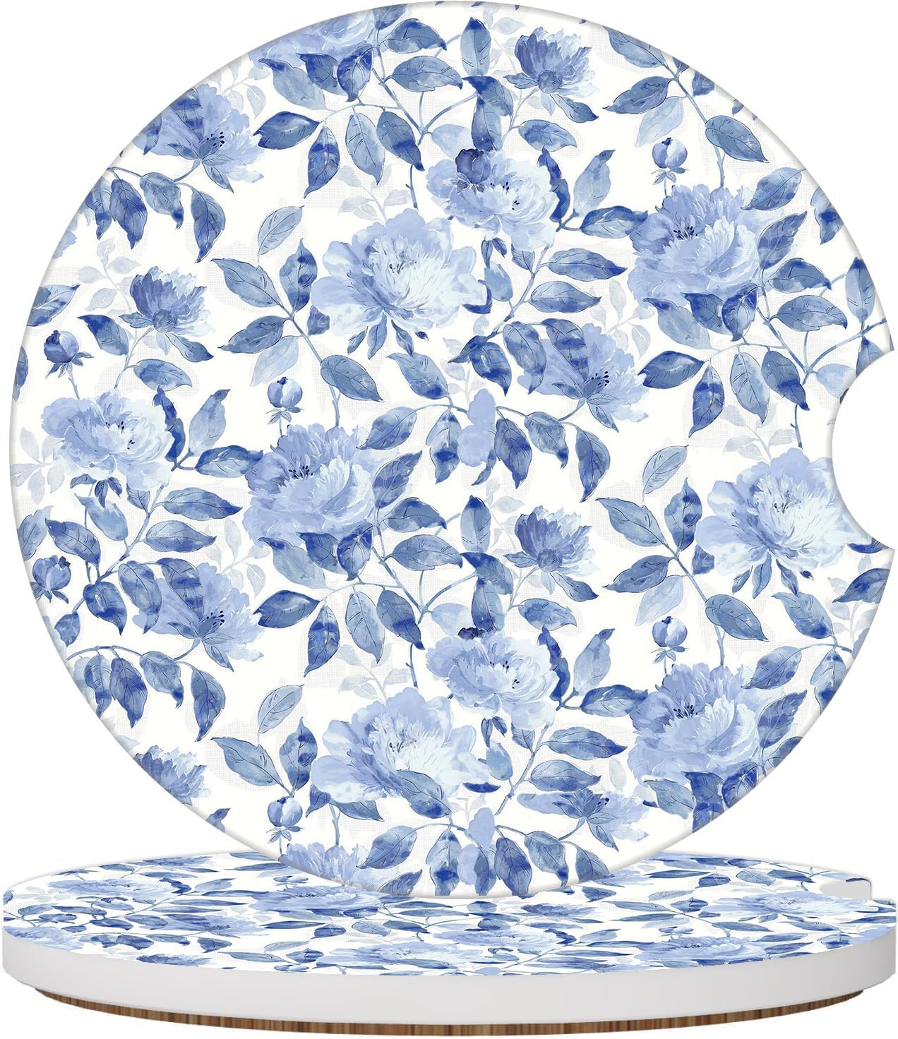 Posavasos elegantes de color rosa azul para portavasos de automóvil, paquete de 2 posavasos para mujeres y hombres, 2.56 pulgadas, inserto