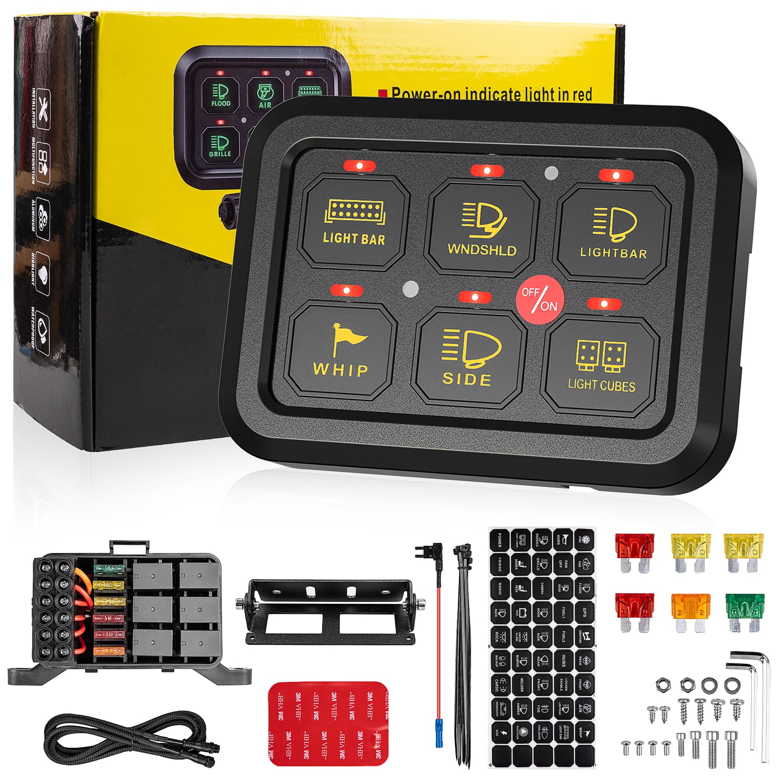 Amazon.com: KACOLA 6 Gang Switch Panel, 12V Circuit Control Relay