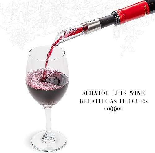 Miniatura 6 de Ivation Juego de regalo de vino – Incluye abridor eléctrico, aireador, conservador al vacío, 2 tapones, cortador de papel de aluminio y base de carga