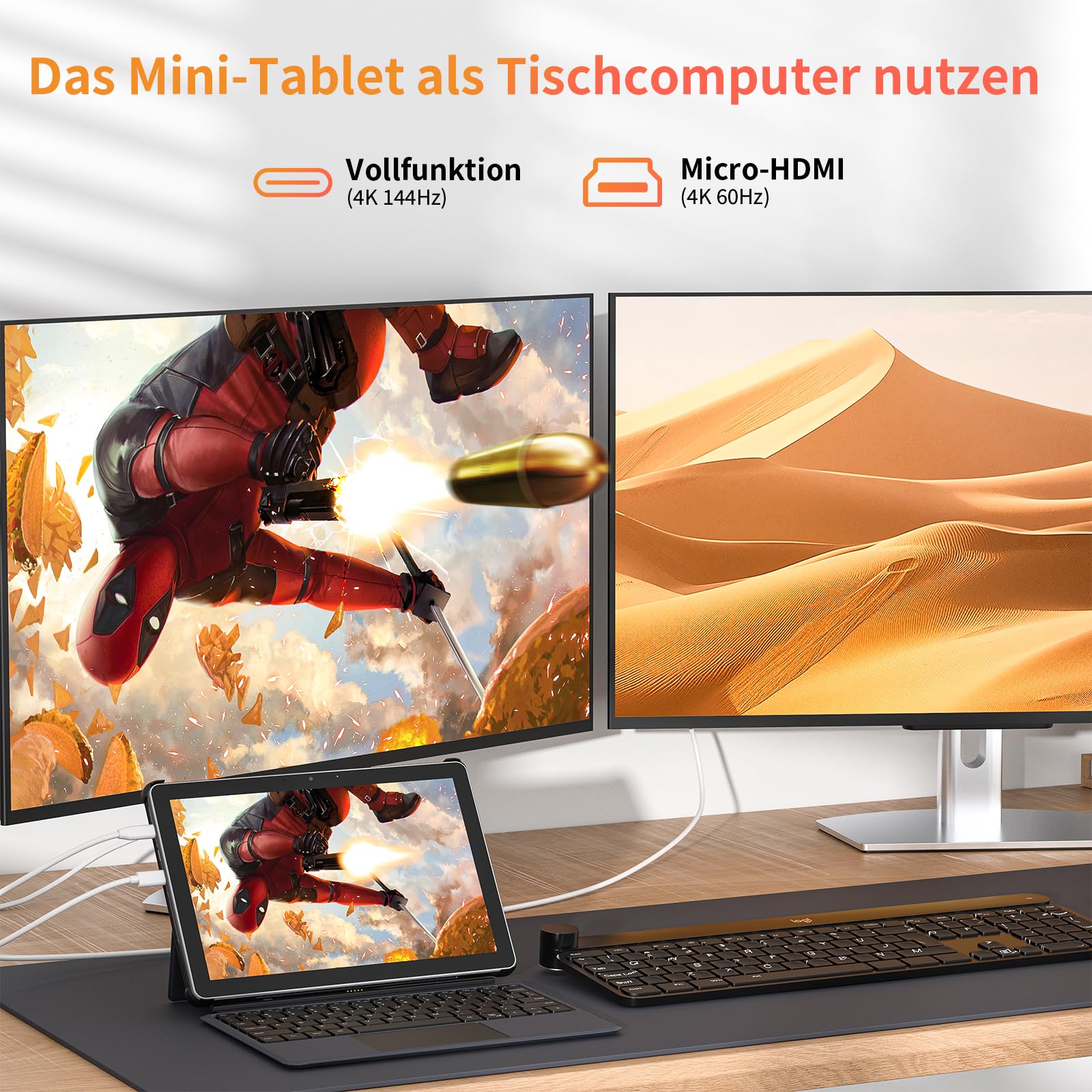 AWOW AIBOOK 11 10,1 Zoll 2-in-1 Tablet PC mit Deutsch-Tastatur – 12GB LPDDR5 RAM, 256GB PCIE3.0 SSD,Alder Lake N95, Touchscreen, Dual-Band WiFi, USB-C, HDMI, 8MP Kamera
