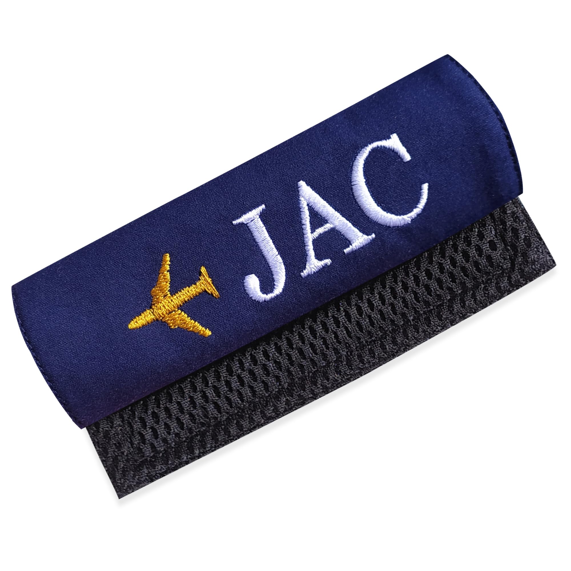 Personalized Luggage Handle Wrap Finder | Custom Embroidered Icon Monograms or Short Text ID Tag | Cover Identifier Marker for Suitcase or Bag | Grips