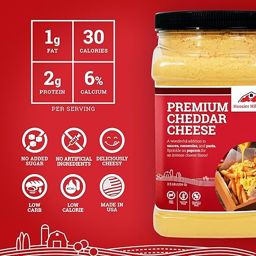 Miniatura 4 de Hoosier Hill Farm - Queso cheddar en polvo sin colores artificiales 25 libras paquete de 1