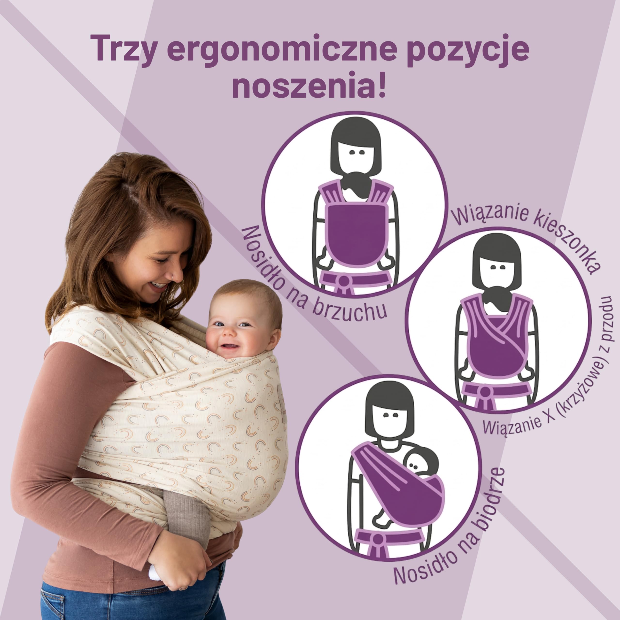 manduca Sling, Lion – Elastisches Babytragetuch für Neugeborene und Babys (Limited Edition, Löwen-Motiv, 5,10 m x 0,60 m)