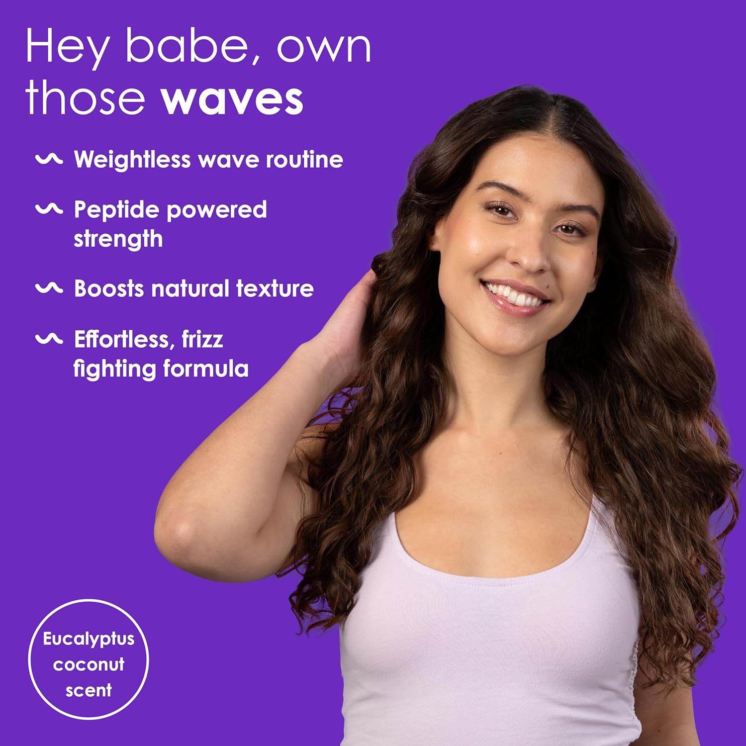Bundle of V&Co. Beauty Wave Babe Wavy Hair Shampoo, Conditioner, and Cream Sulfate Free & Paraben Free Hydrating Hair Care with Rice Protein & Peptides for Frizz Control & Wave Definition