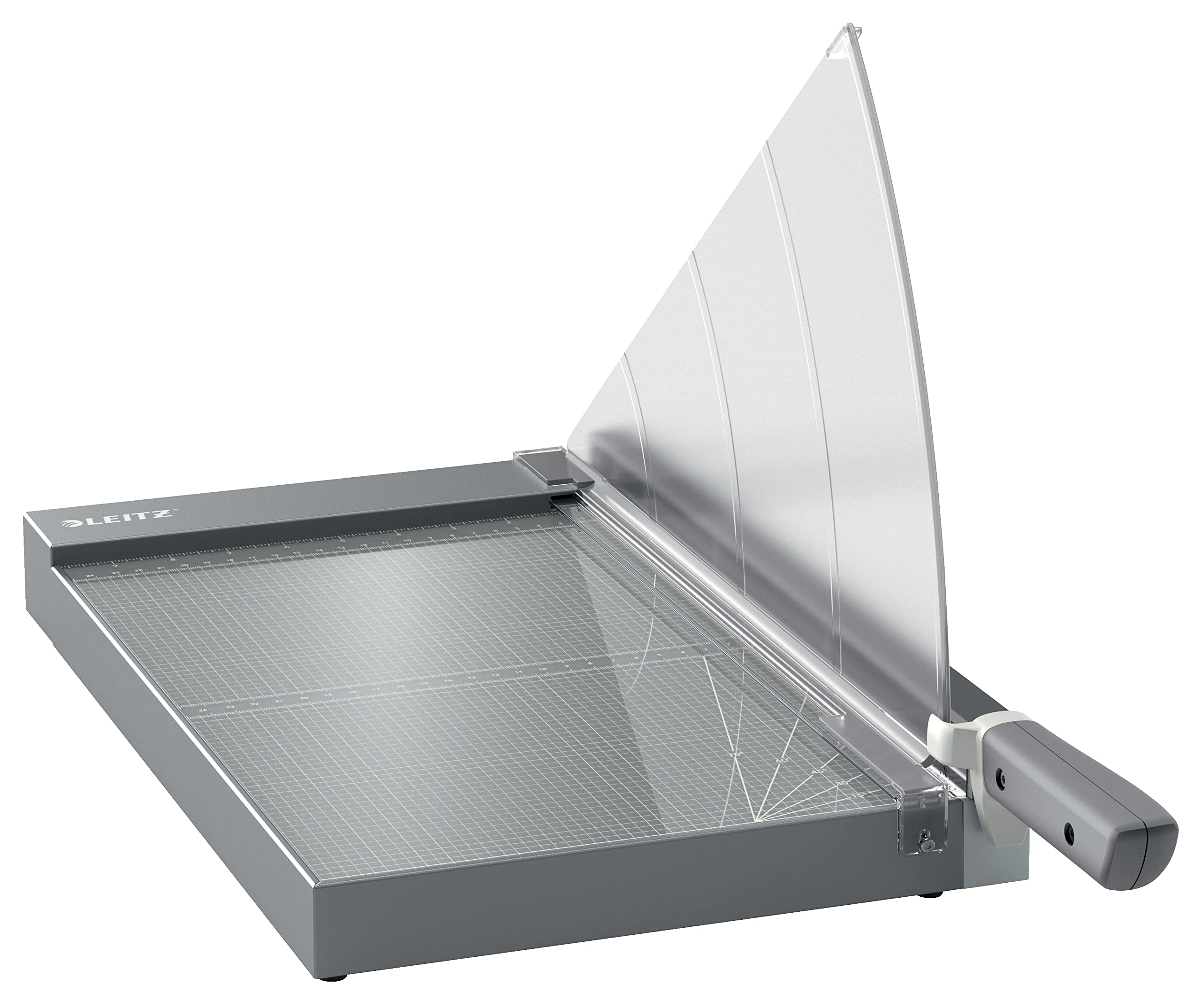Leitz Precisión Guillotina Profesional de Papel A4+ para Oficina, Corta 25 Hojas, Longitud de Corte 381mm, Cuchilla de Acero, Base de Cristal Resistente, Sistema de Protección y Guía, 90230000