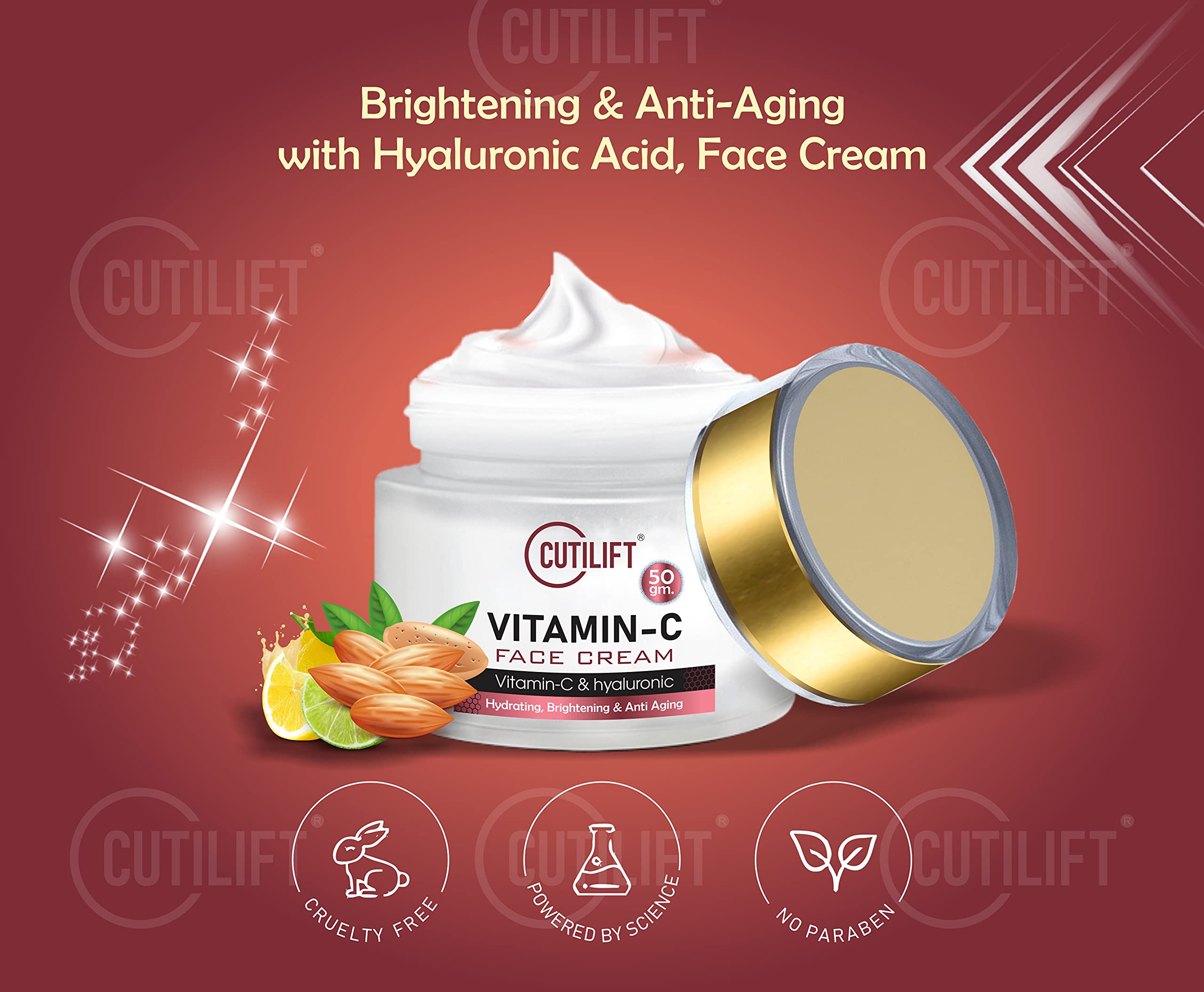 Cutilift Vitamin C Cream Hyaluronic Acid 50gm 1
