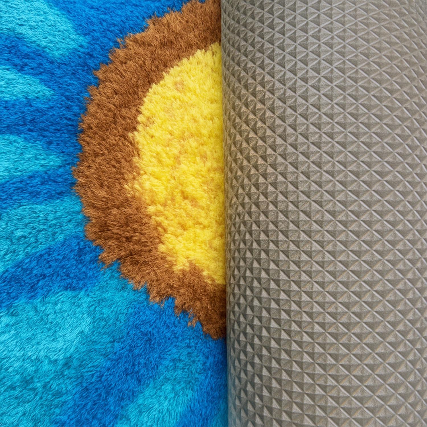 Blue Flowers Bath Rug, Floral Mat for Bathroom Cute Plant Non-Slip Floor Mats, Washable Microfiber Carpet for Living Room Home Fast Dry Area Rug