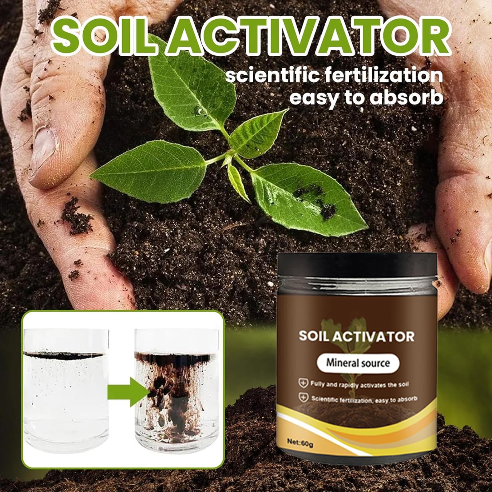 Abono Orgánico,Orgánica Del Suelo Activada,Activador De Suelo,Penetrante Del Suelo,Activador De Suelo Biológico Para Camas De Jardín Elevadas,Mezcla De Macetas,Césped Y Jardines