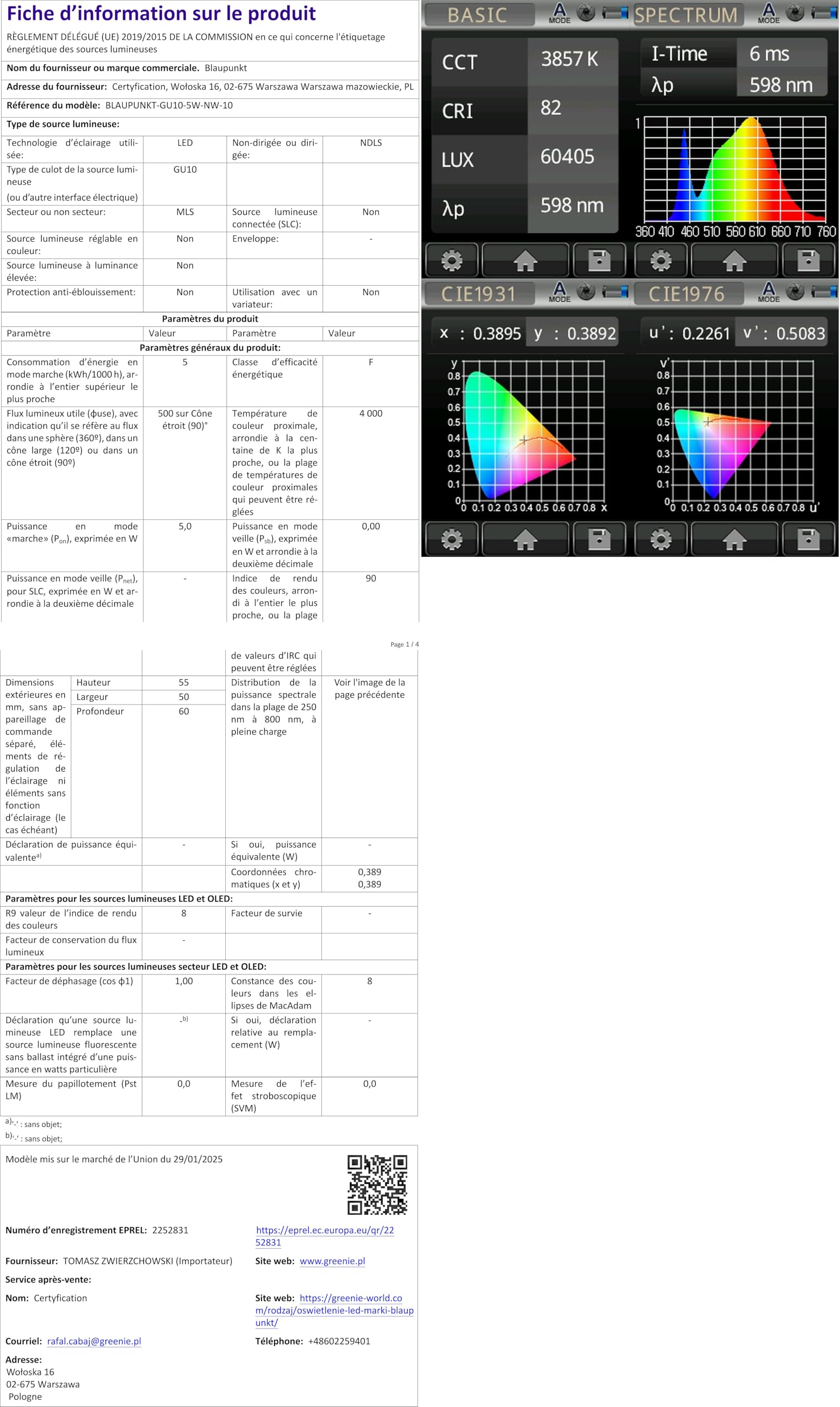 BLAUPUNKT LED GU10 Birne – Strahler – Reflektor – Tageslichtbeleuchtung – 5W – Ersatz für 50W – Naturweiß 4000K – Led Lampen – 475 Lumen – Energie- und Kostensparendes Licht – Spotlight – 10-er Pack