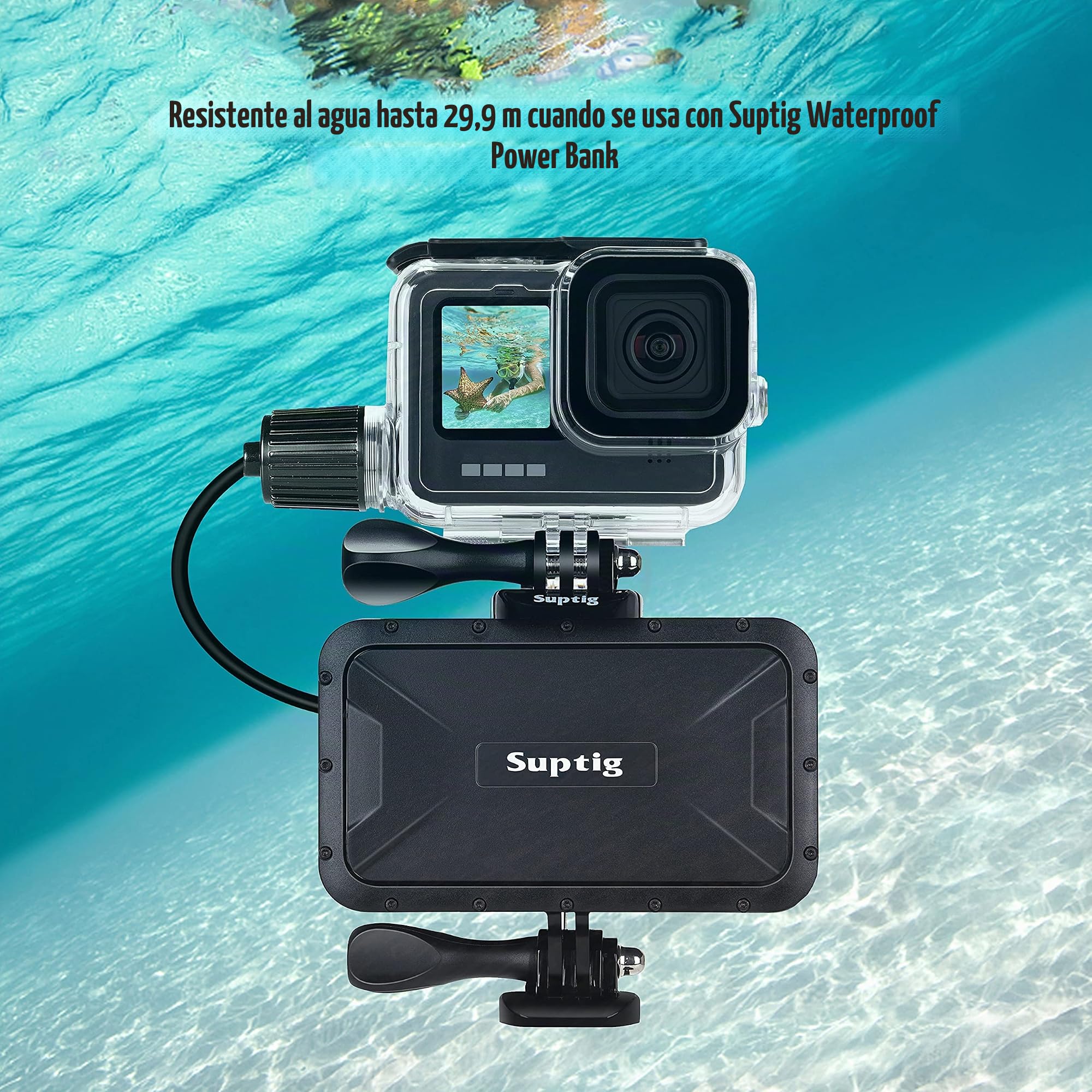 Suptig Funda Impermeable Impermeable para Buceo Compatible con GoPro Hero 13 Hero 12 Hero 11 Hero 10 Hero 9, Negro, Impermeable, 164 pies