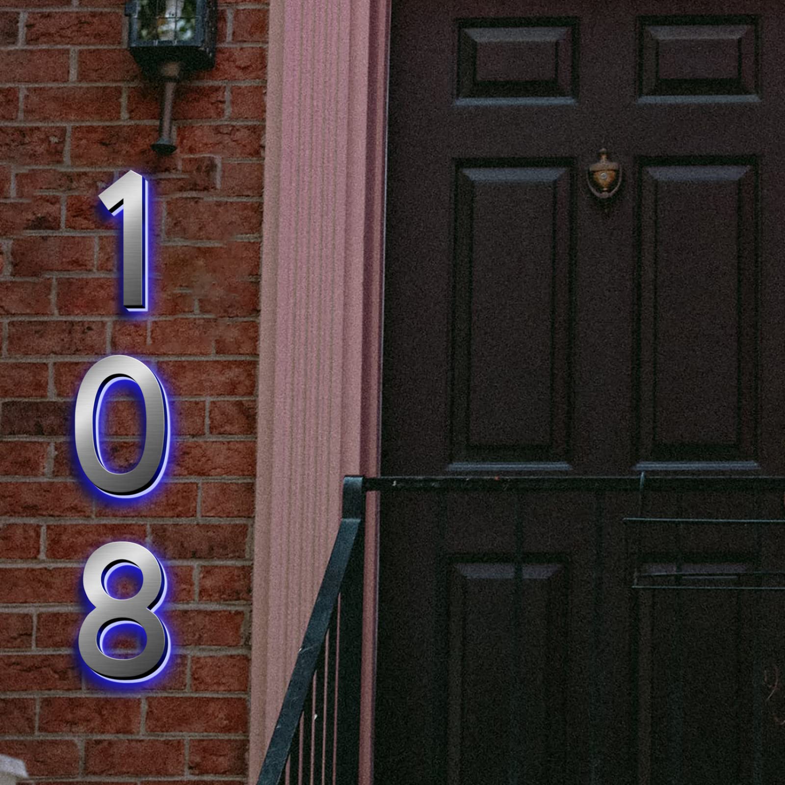 Targhe Con Numeri Civici Retroilluminati A LED Da 8", In Acciaio Inossidabile Con Numero Di Indirizzo Civico Illuminato, Targhe Luminose Per Numero Di Porta Per Parete Moderna