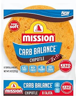 Mission Carb Balance Chipotle Flour Tortillas, Fajita Size, 8 Count