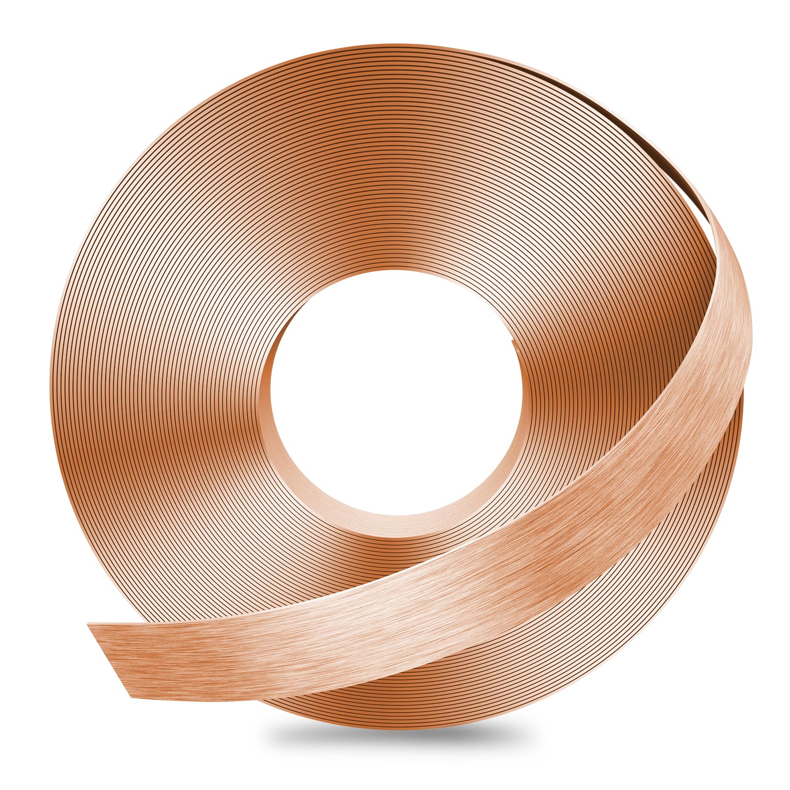 GSCIT Club Rose Gold Edge Banding, 3/4 Inch x 25ft Aluminum Brushed Edge Banding No Glue PVC Edge Trim for Cabinet Repair Furniture — image 1