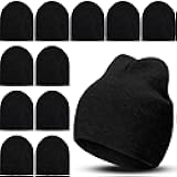 12 Pcs Bulk Knitted Beanie for Winter, Daily Heather Beanie Hat Liner Warm Caps for Homeless Donations Men and Women