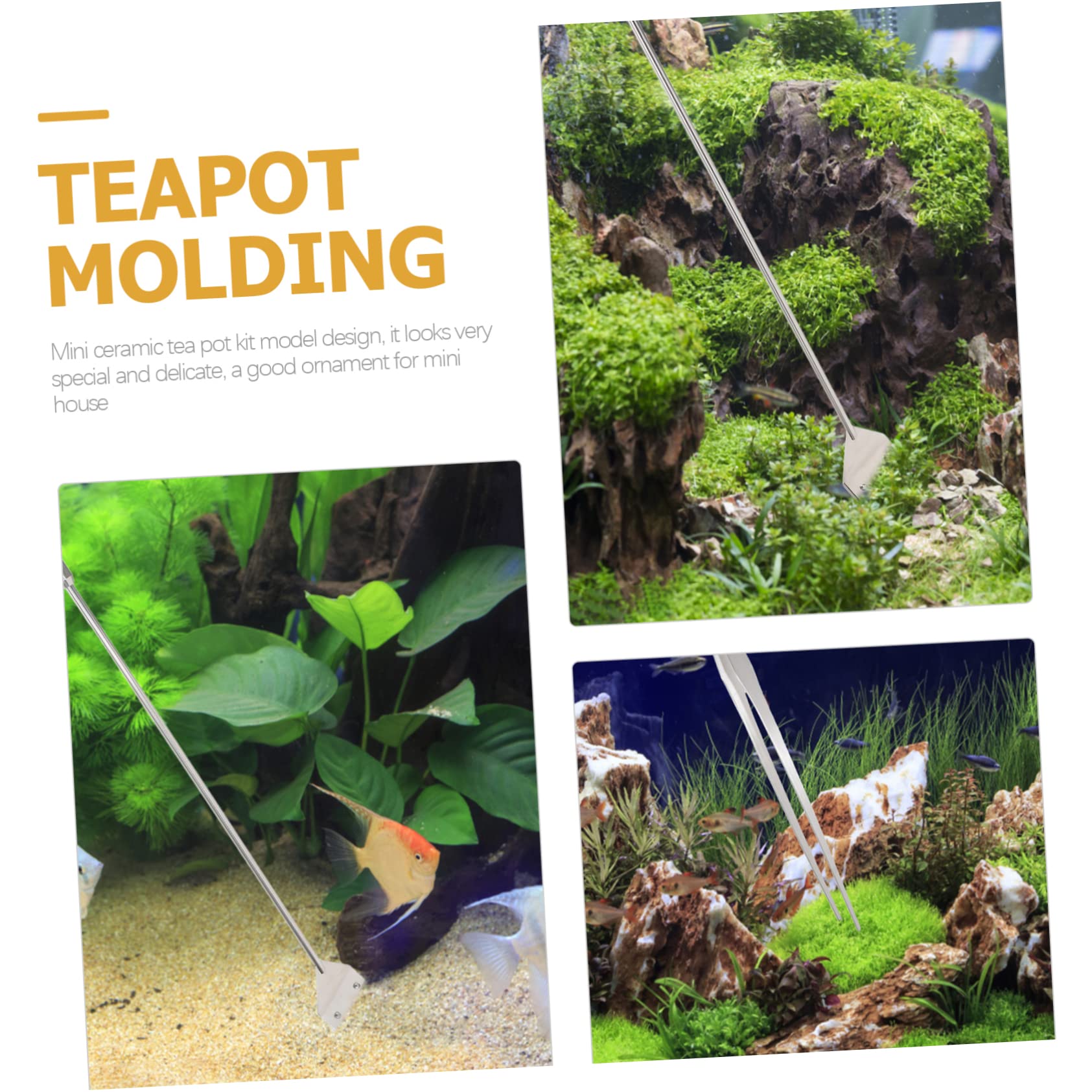 VANZACK Saltwater Aquarium Kit Compact Scraper Kit Long Handle Cleaning Tool Handheld Moss Tweezer for Fish Tank Cleaning Gadget