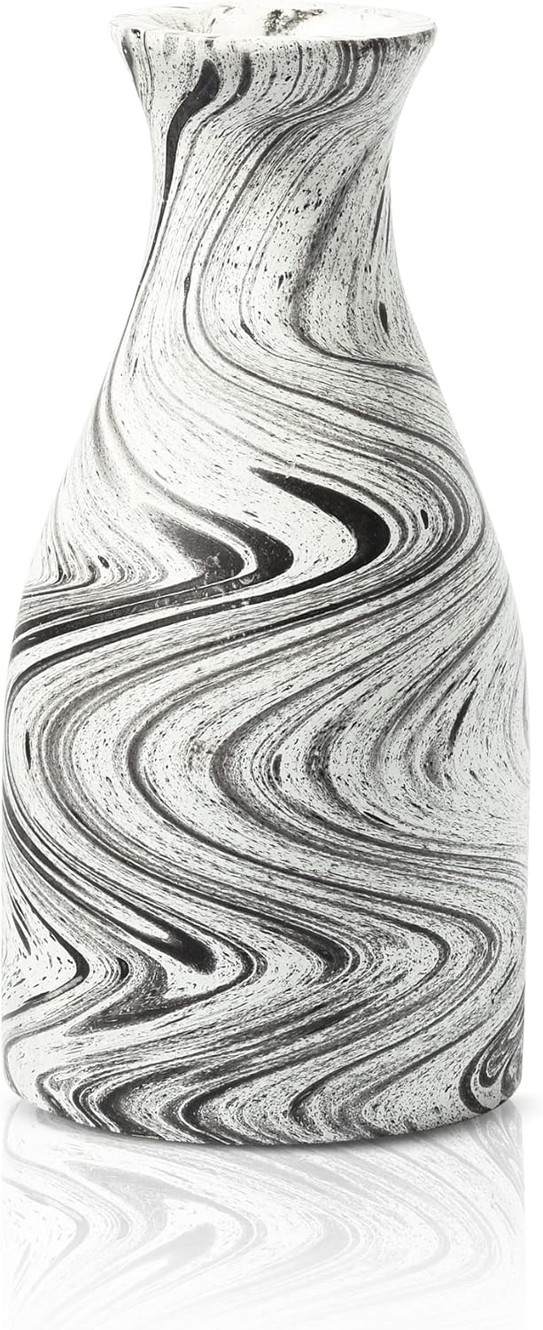 AeraVida Natural Brown Stain Mango Tree Wood Bottle Shaped Slim Vase for Flower, 8 inches