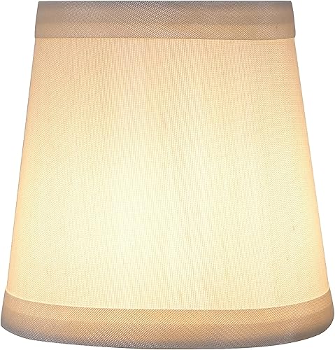 Miniatura 2 de Aspen Creative 32712-2 Juego de pantallas de lámpara de araña con clip con forma de imperio pequeño (paquete de 2), diseño de transición en blanco