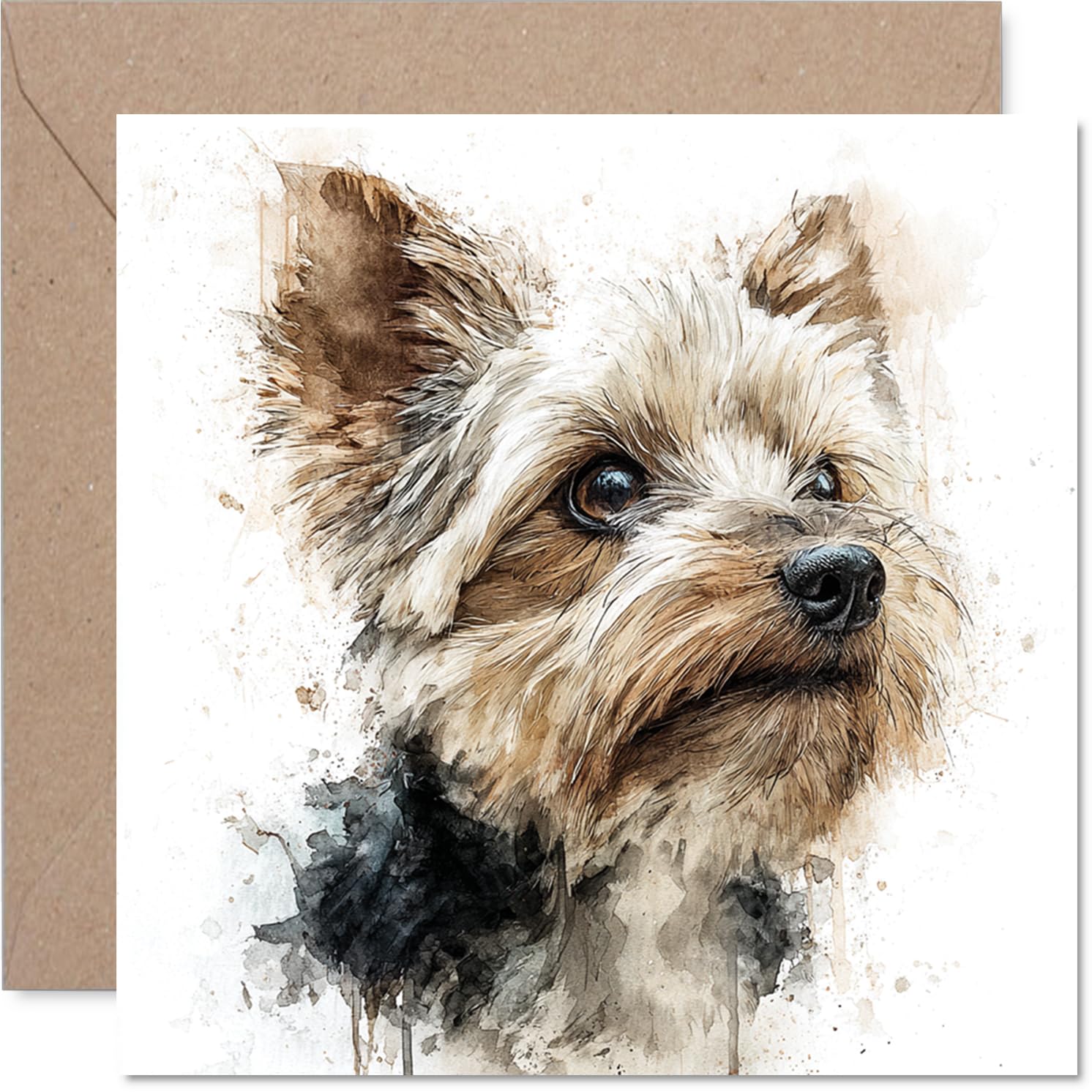 Yorkshire Terrier Birthday Card for Men Women - Dog Breeds - Happy Birthday Card for Husband Colleague Nanny Sister, 145mm Bday Greeting Cards