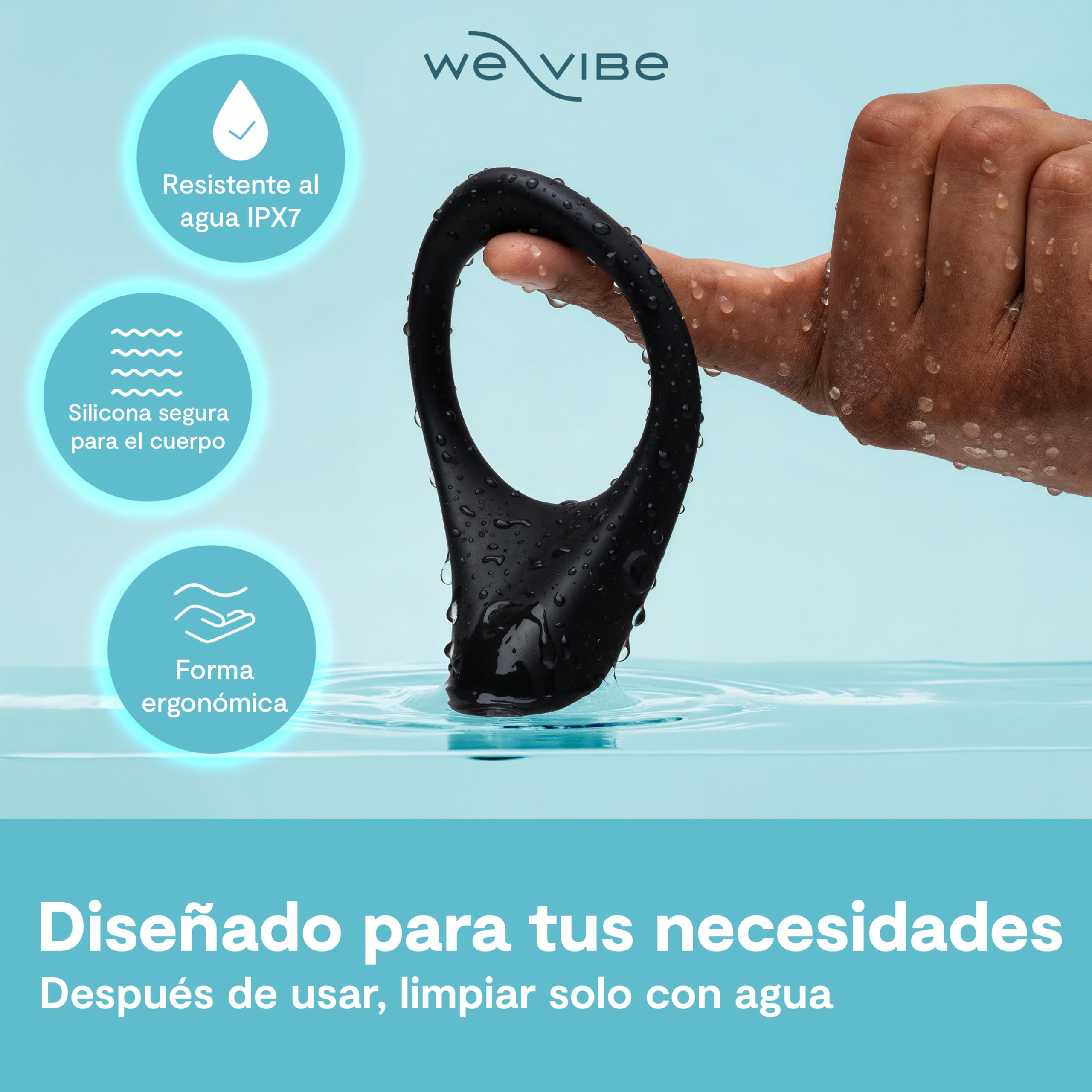 We-Vibe Verge 2 Anillo Vibrador Pene Impermeable Clítoris App para Hombres | Impermeable, silicona suave, control por app, silencioso, motor potente, diseño discreto, uso cómodo