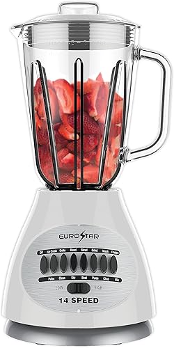 EUROSTAR 450W 14 velocidades Batidora de vidrio (blanco)