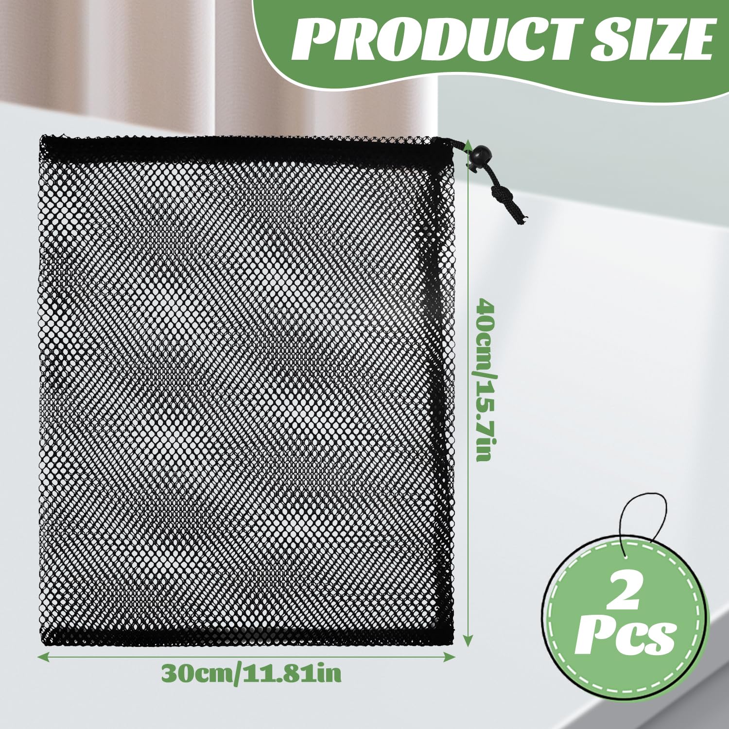 Bolsas de malla con cordón negras de nailon para natación playa piscina