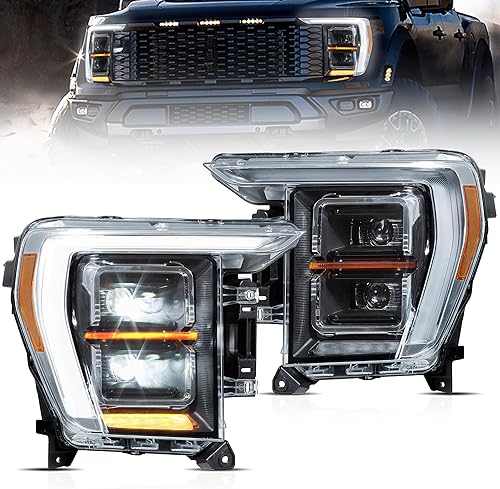 Miniatura 8 de VLAND Faros delanteros LED compatibles con Ford F150 Pickup Trucks 2021 2022 2023 14 generación (no compatible con F-150 Lightning). Conjunto de