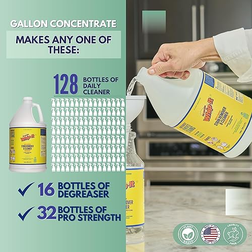 Miniatura 15 de Whip-It Kit de removedor de manchas y concentrado, concentrados de 2 a 32 onzas y removedor de manchas en aerosol profesional de 1 a 32 onzas, hace