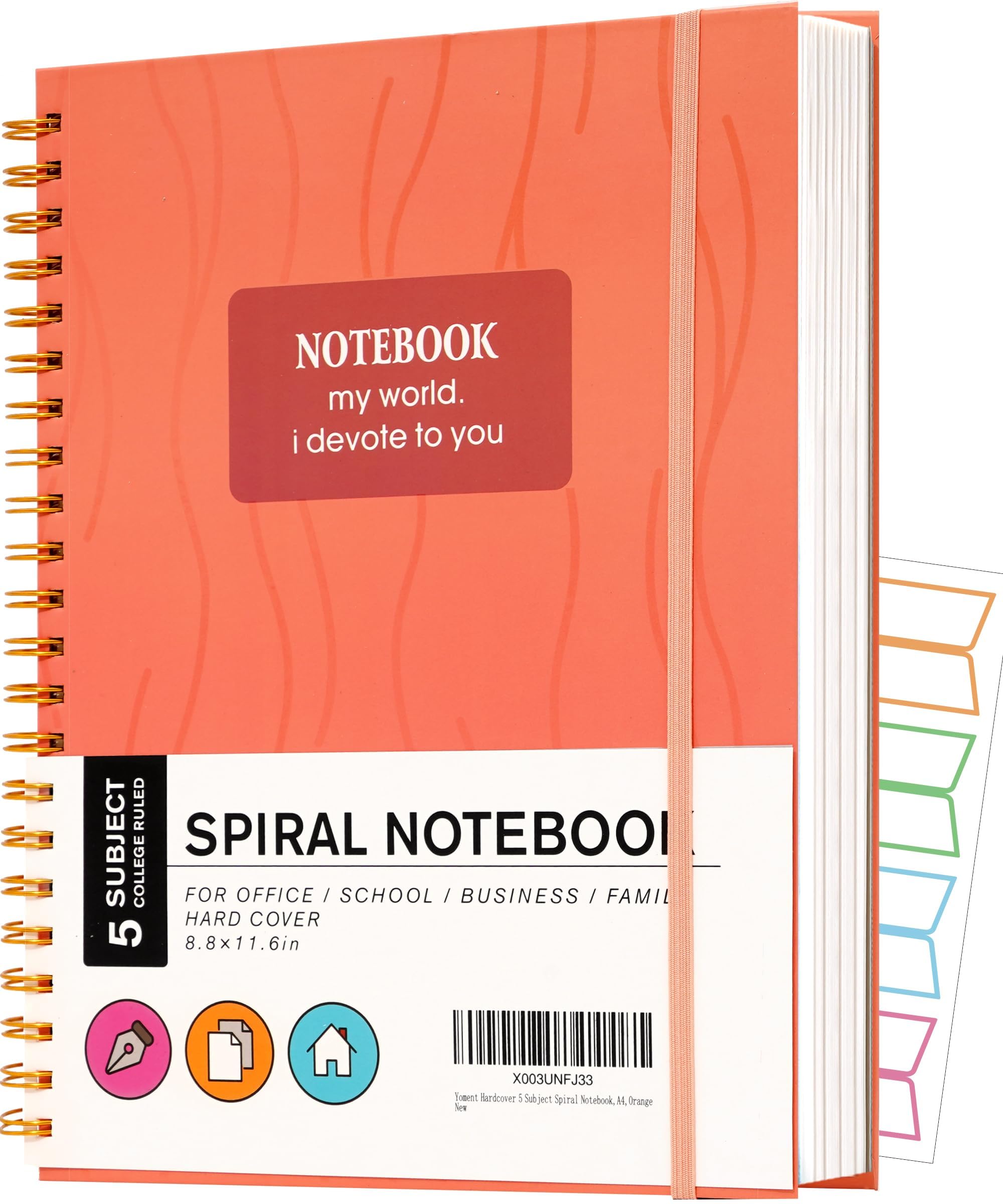 Yoment Hardcover Spiral Notebook 8.5 x 11inch 240 Pages A4 Large Notebooks for Work 100 GSM College Ruled Paper Journaling Notebook, Spiral Journal