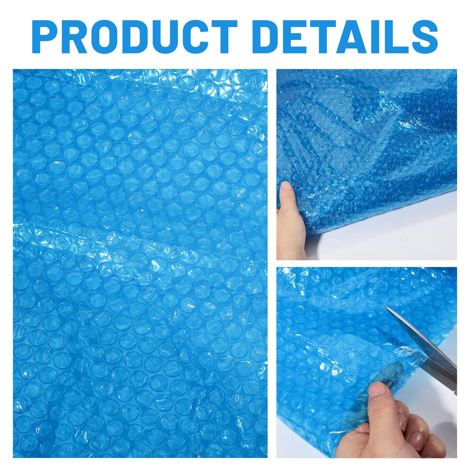 FREEBLOSS Cubierta solar para piscina de 210 cm, manta térmica flotante para spa, cubierta de burbujas para piscinas de agua caliente, piscina, calefacción solar